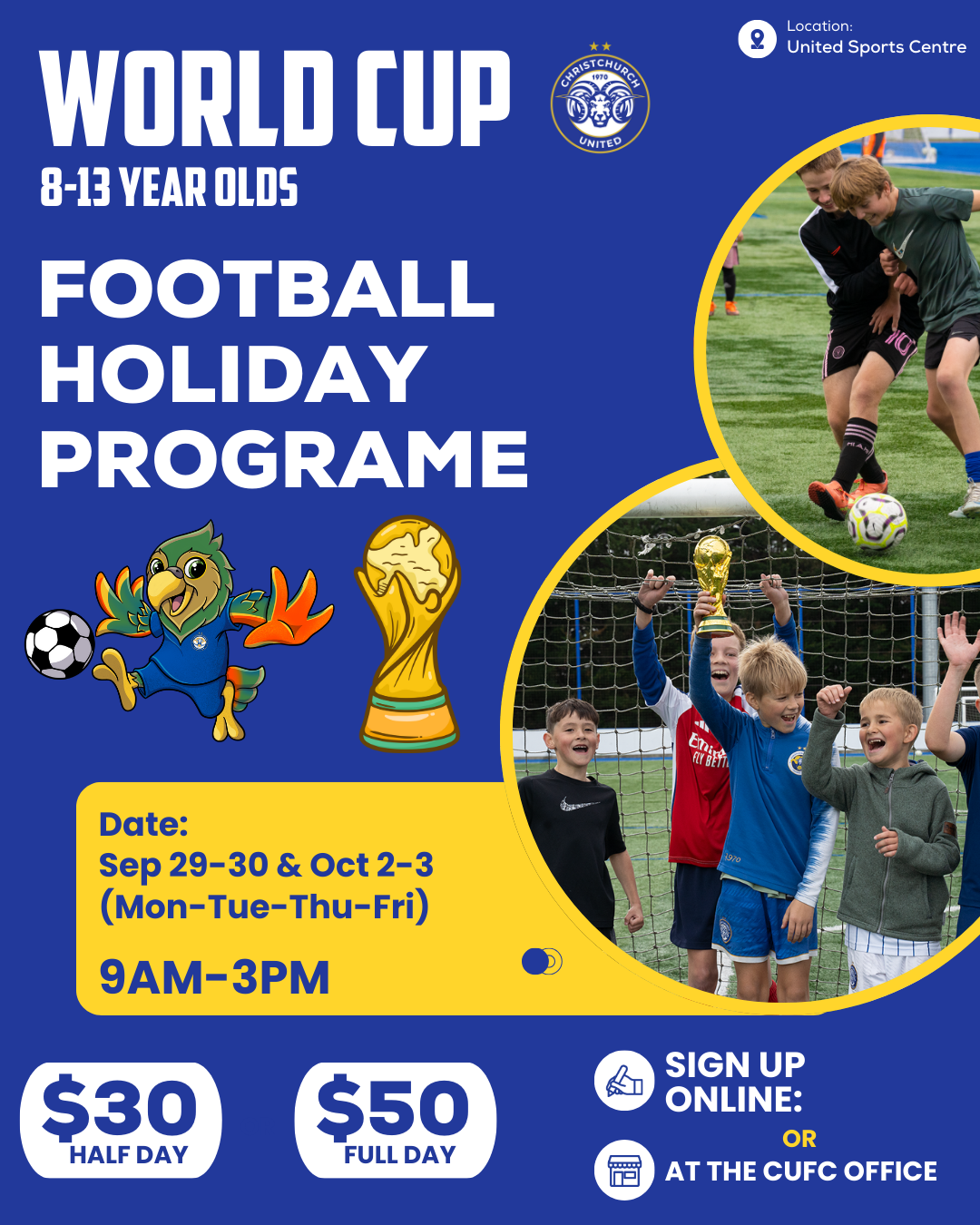 Junior World Cup Holiday Programme (U9-U13)